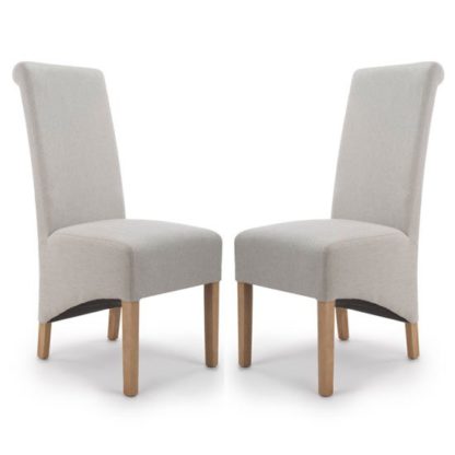fc1b40ea0bf8e1c96898dc6b044ad0914c55bcf9d032c7917004fb658f263b15.jpg An Image of Krista Cappuccino Herringbone Plain Dining Chair In A Pair