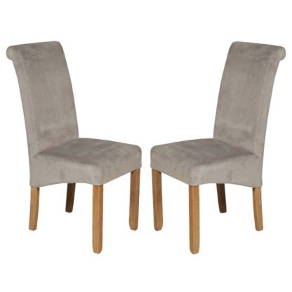 fc954227efd9ebdecf2ecf362983483543c902fd179b36d2c7507e312a77d65d.jpg An Image of Sika Grey Velvet Dining Chair In Pair
