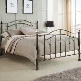 An Image of Ashley Metal Small Double Bed In Black Nickel