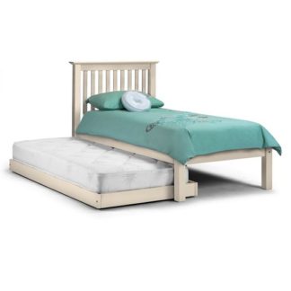 An Image of Velva Wooden Hideaway Single Bed In Stone White Lacquer