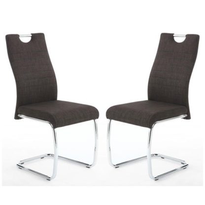 An Image of Talia Charcoal Handle Back Leather Effect Dining Chair In A Pair