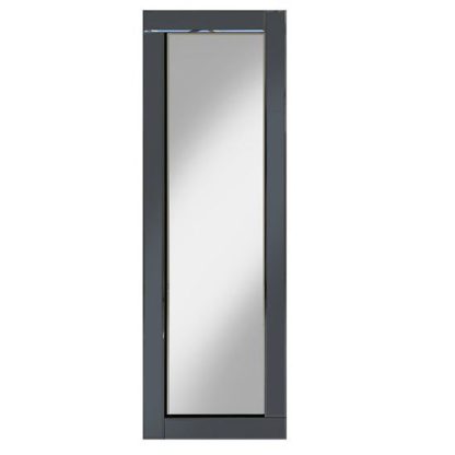 An Image of Bevel 120x40 Wall Mirror In Smoke Grey Glass Border