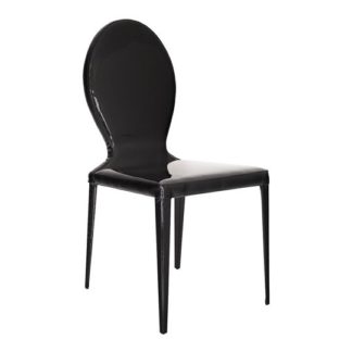 An Image of Tequila Black PVC Dining Chair In Black