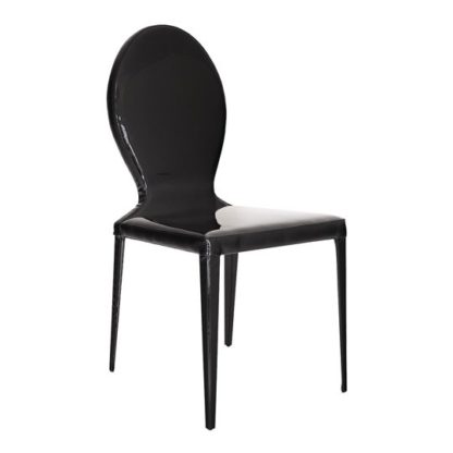fe6646a21223278fd53cd6fe1cd2bf89bd581092f00630e129ec940aada51c0a.jpg An Image of Tequila Black PVC Dining Chair In Black