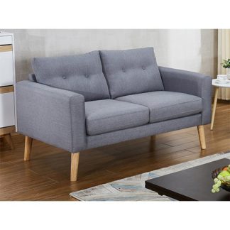 An Image of Megan Fabric 2 Seater Sofa In Grey