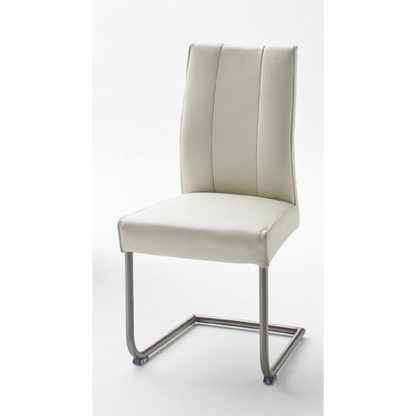 fefb49ebb2ad719414a54f2b05a83e0168f71d8fbaee44223de594980e713e10.jpg An Image of Alamona 1 Dining Chair In White Faux Leather