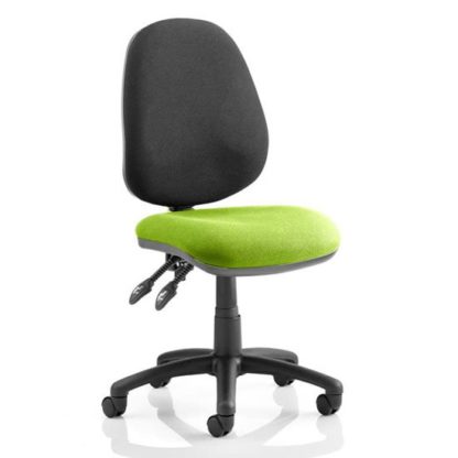 ff149709b6f66743004ab3b615cda5b39bc7105c24a32cabb26125e5369620b0.jpg An Image of Luna II Black Back Office Chair In Myrrh Green