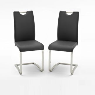 An Image of Koln Dining Chair In Black Faux Leather in A Pair