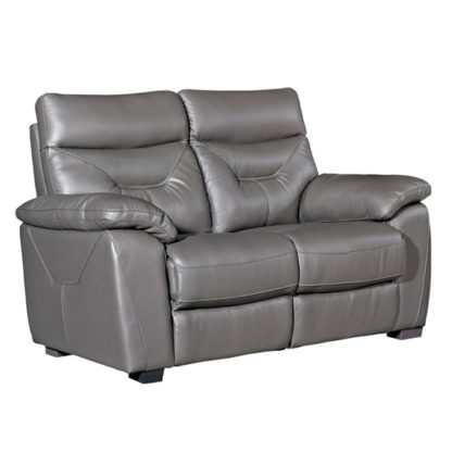 ff6dd01f7d23e1b52def8ea8d325fb1ba7f8ce212cb78acd1e16097d85e2f83d.jpg An Image of Tiana Contemporary Faux Leather Fixed 2 Seater Sofa In Grey