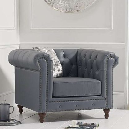 An Image of Propus Lounge Chaise Armchair In Grey
