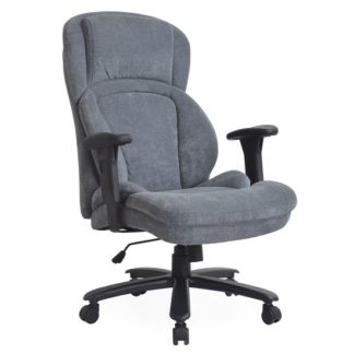 An Image of Casden Fabric Office Chair In Grey With Nylon Black Casters