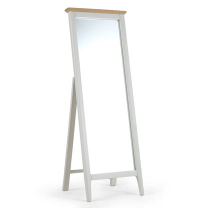 02280f2f3ddcee74a13c3bc720cd5d654b5b84828450323fda736ad78cd36272.jpg An Image of Brandy Cheval Mirror In Off White And Oak Frame