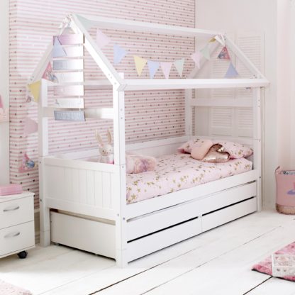 An Image of Barney Childrens Playhouse Bed with Trundle