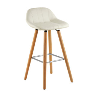 An Image of Porrima Faux Leather Bar Stool In White