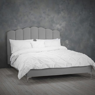 An Image of Willow Sumptuous Velvet Double Bed In Silver