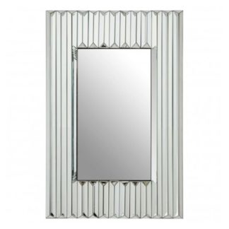 An Image of Rota Sleek Design Wall Bedroom Mirror In Polished Silver Frame