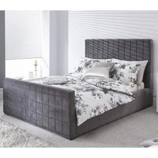An Image of Delaware Ottoman Wooden Double Bed In Pewter