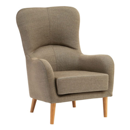An Image of Giausar Fabric Upholstered Armchair In Mink
