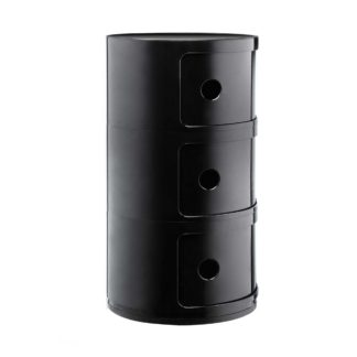An Image of Kartell Componibili 3 Drawer Storage Unit, Black
