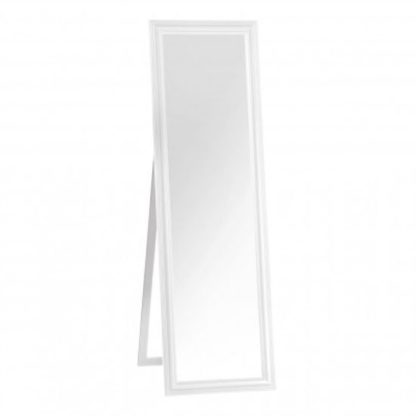 An Image of Urbana Floor Standing Cheval Mirror In White Frame