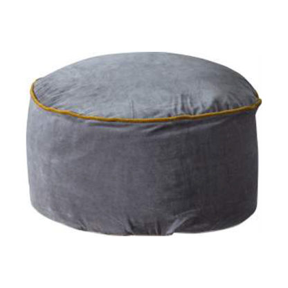 An Image of Arabella Velvet Upholstered Pouffe In Grey