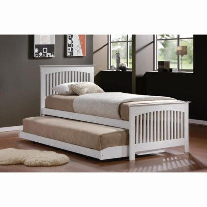 An Image of Toronto White 3' Bed in Rubberwood