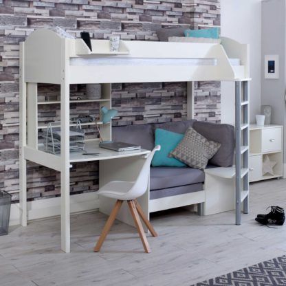 An Image of Nova C Childrens Highsleeper Bed with Desk, Bookcase and Futon
