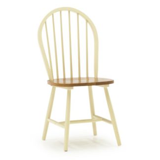 An Image of Windsor Wooden Dining Chair In Buttermilk