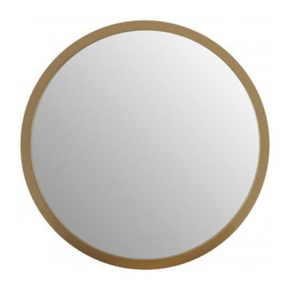 An Image of Athens Small Round Wall Bedroom Mirror In Gold Frame