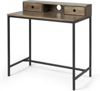 An Image of Lomond Compact Desk, Mango Wood & Black