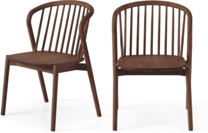 An Image of Tacoma Set of 2 Dining Chairs, Walnut