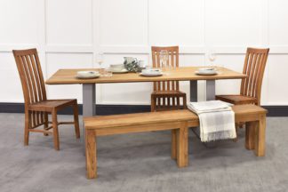 An Image of Culham Dining Table, Geneva Chairs & Bench Bundle