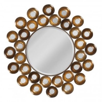 An Image of Tribes Wall Bedroom Mirror In Antique Gold Frame