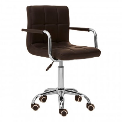 An Image of Becoa Home And Office Leather Chair In Black With Swivel Base