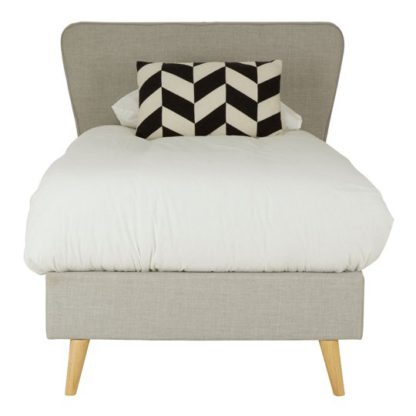 An Image of Parumleo Wooden Single Bed In Light Grey