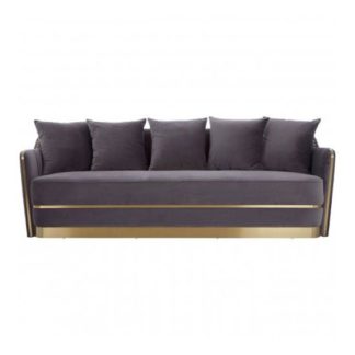 An Image of Shears 3 Seater Fabric Sofa In Grey