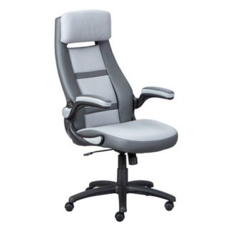 An Image of Elexo Faux Leather Home And Office Executive Chair In Dark Grey