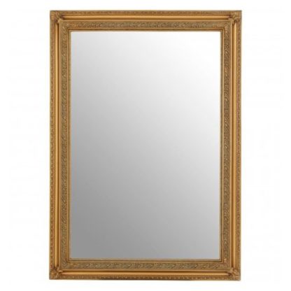 An Image of Zelman Wall Bedroom Mirror In Antique Gold Frame