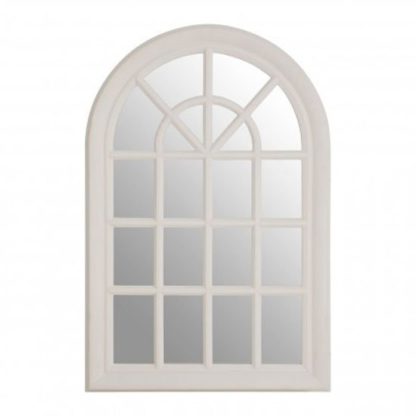 An Image of Sholas Window Design Wall Bedroom Mirror In White Frame