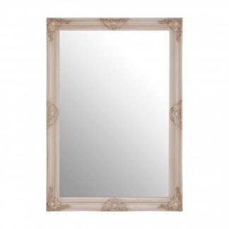 An Image of Antonia Wall Bedroom Mirror In Off White Frame