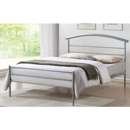 An Image of Brennington Metal Double Bed In Silver