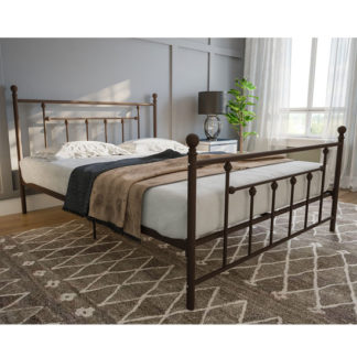 An Image of Manila Metal Double Bed In Bronze