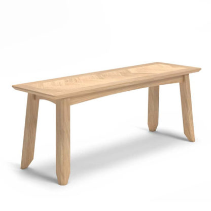 An Image of Carnial Wooden Dining Bench In Blond Solid Oak