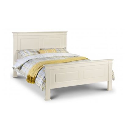An Image of La Monte Double Bed In Silky Smooth Stone White