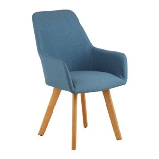 An Image of Porrima Fabric Upholstered Leisure Bedroom Chair In Blue