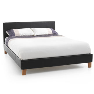 An Image of Tivoli Brown Faux Leather Small Double Bed