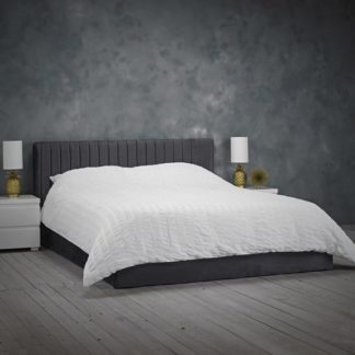 An Image of Berlin Velvet Upholstered Small Double Bed In Silver