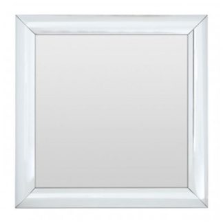 An Image of Recon Square Wall Bedroom Mirror In Thick Silver Frame