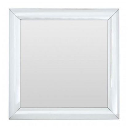 An Image of Recon Square Wall Bedroom Mirror In Thick Silver Frame