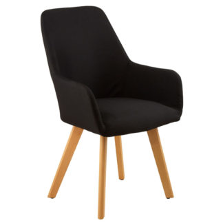 An Image of Porrima Fabric Upholstered Leisure Bedroom Chair In Black